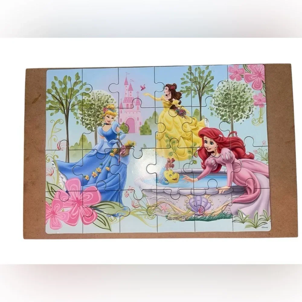 Disney Princess, Fairies and Mickey Mouse Clubhouse Box of 4 Wooden Puzzles